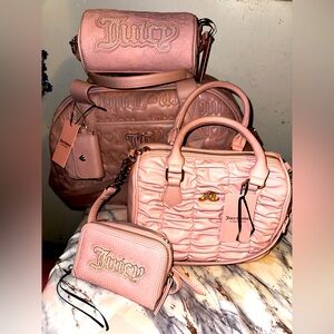 NWT- 4 PIECE Juicy Couture Blush Pink Backpack and Bag Collection